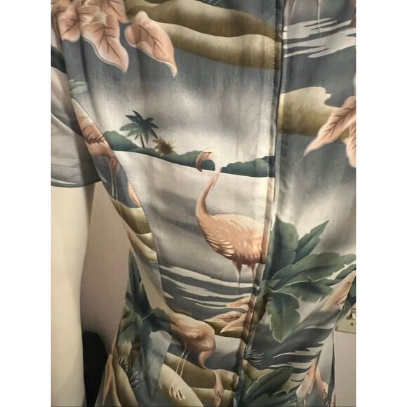 Vintage Tori Richard Pink Flamingo Hawaiian Print Short Dress S - Picture 5 of 10